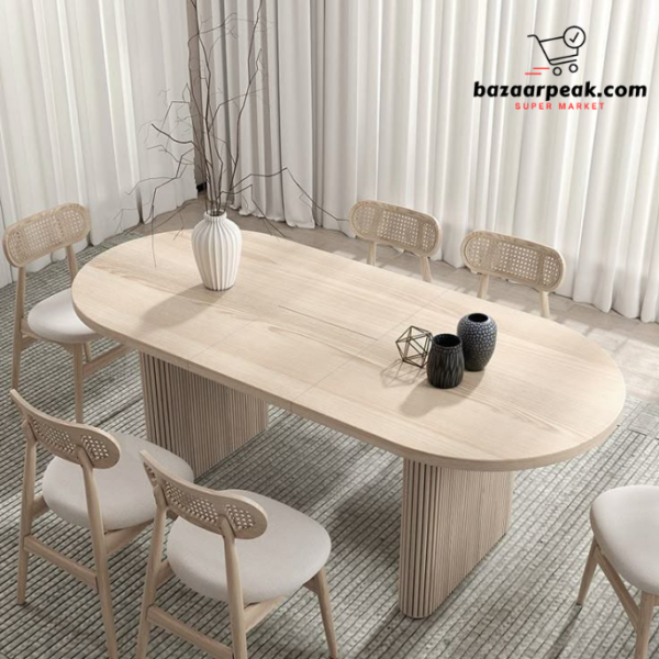 Oval shape dining table for 6 person